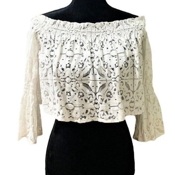Bundle sale White lace Zara crop top size small - Picture 1 of 12